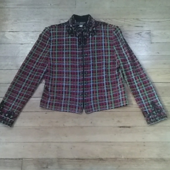 St. John Jackets & Blazers - Pre-owned St John Zip Front Knit Jacket